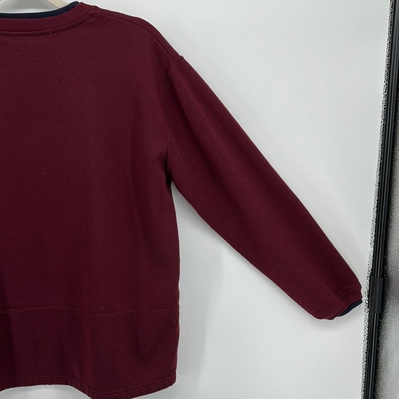 VTG Ladies Club Cozy Maroon Crewneck Penguin Ugly Christmas Sweatshirt Sz Med - Picture 10 of 13